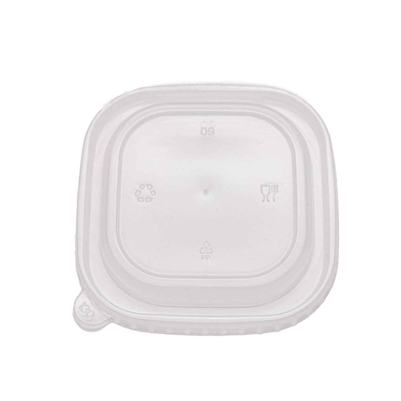 Translucent PP Lid for 16/22oz Square Bamboo Food Containers