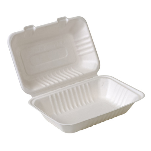 Compostable 3-Compartment Hinged Clamshell Take Out Food Containers  9x9x3,Heavy Duty Quality Square Disposable to go Containers, Eco-Friendly  Takeout