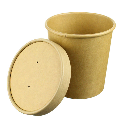 Kraft Ice Cream / Soup Container with Paper Lid - 16oz - Case of 500 Kraft Ice Cream / Soup Container with Paper Lid - 16oz - Case of 500