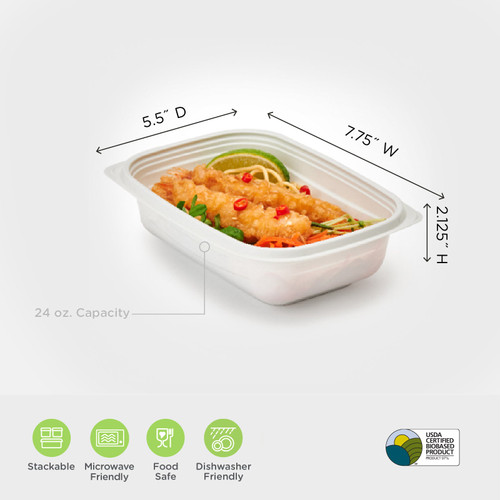 Microwavable Compostable Container - 24oz