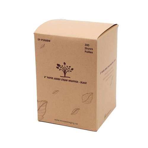 8" Jumbo Black Wrapped Paper Straws 8" Jumbo Black Wrapped Paper Straws