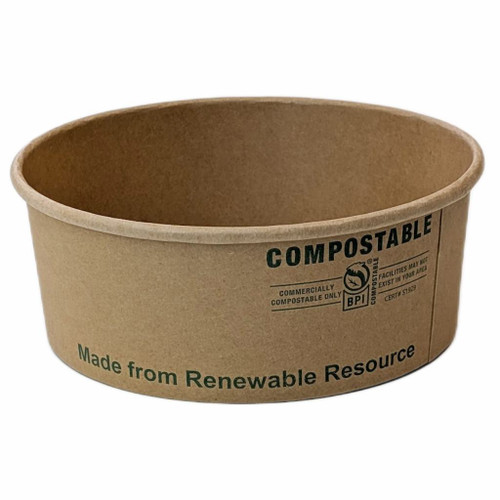 Compostable Kraft Paper Salad Bowl - 44 oz Compostable Kraft Paper Salad Bowl - 44 oz