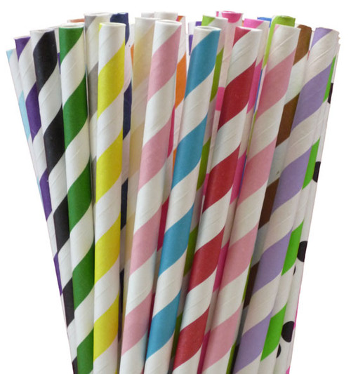 Paper Straws (100) - Select 4 Colors