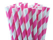 Shocking Pink Paper Straws