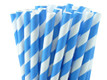 European Blue Striped Paper Straws