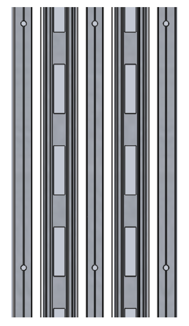 Flanged Surface Mount Double Track
