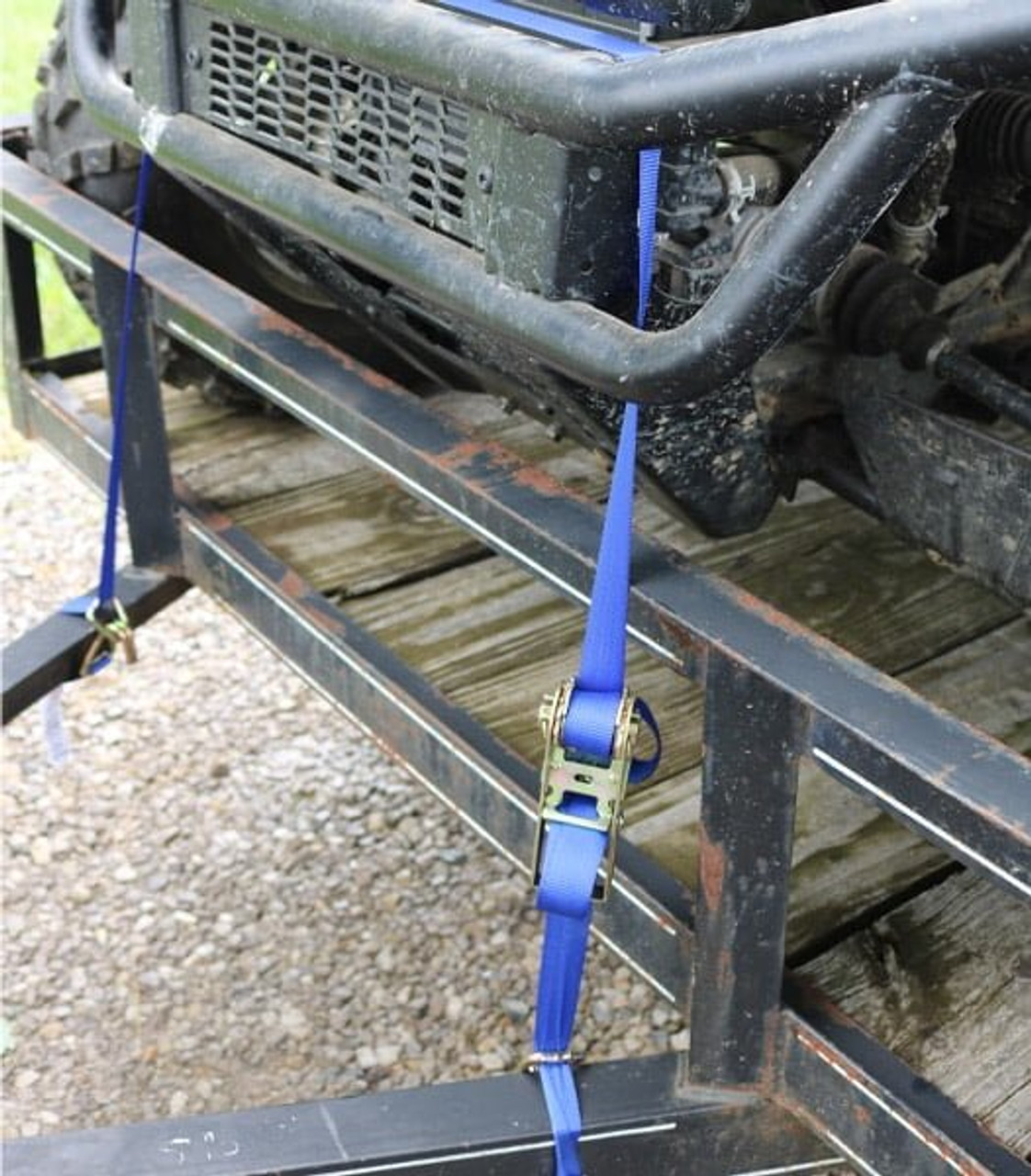 1” x 15’ Blue Ratchet Tie-Down w/J-Hooks, Bulk Bin