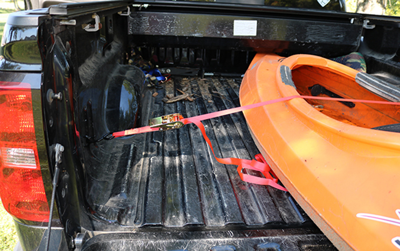 1” x 6’ Red Ratchet Tie-Down w/S-Hooks, Bulk Bin