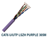 CAT6E UTP LSZH Solid 305m Purple Network Cable 23AWG Copper Low Smoke