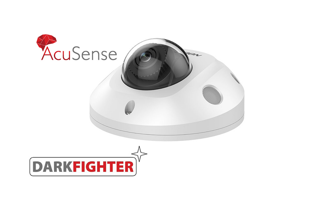 Hikvision DS-2CD2546G2-IS-2.8MM Lens IP 4MP Acusense Network IR Dome Camera With Built In Audio IP6 IK08 Rated