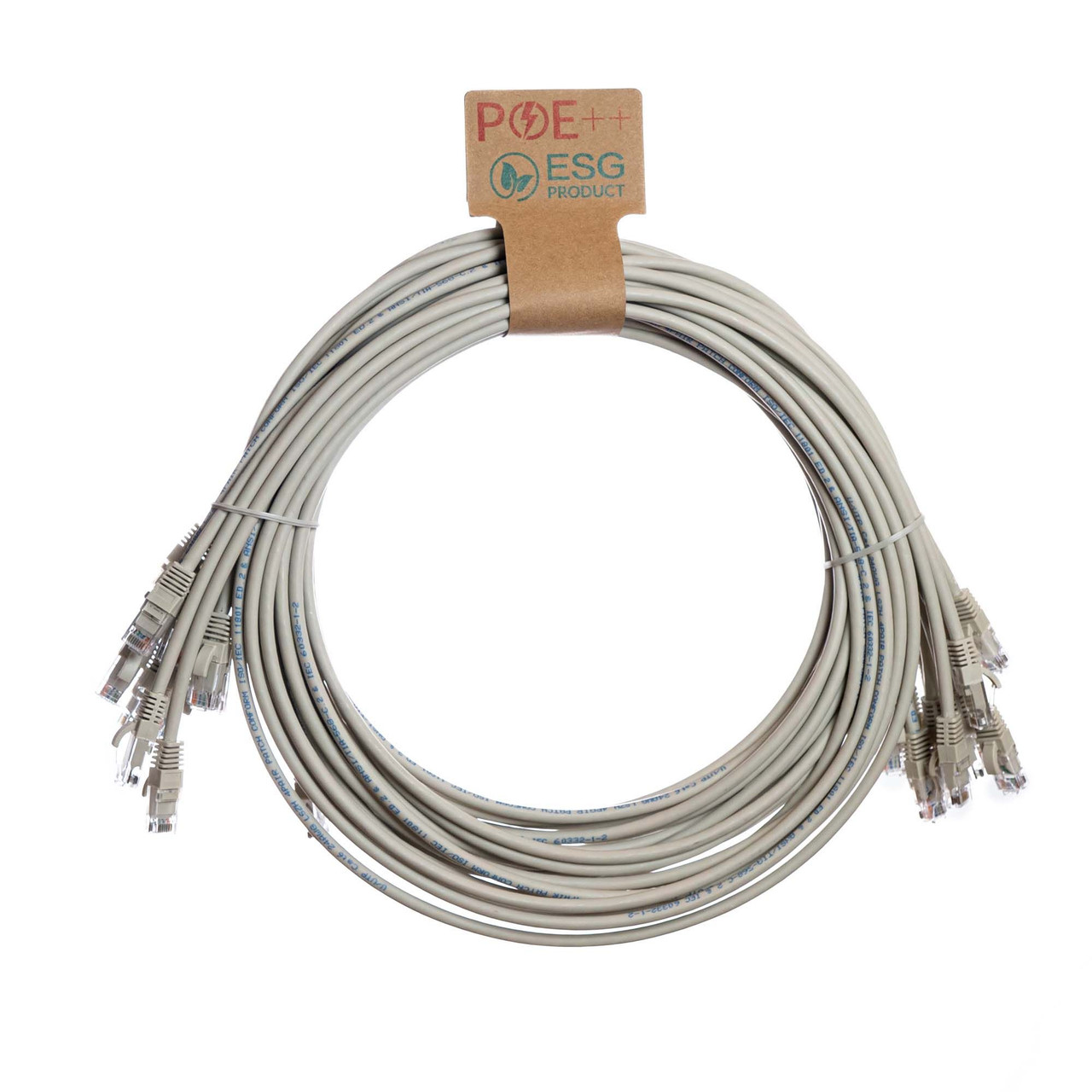 1m Cat6 RJ45 Grey U/UTP PVC 24AWG Flush Moulded Boot Patch Lead (Pack 10)