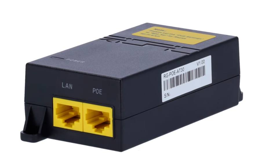 Ruijie Reyee RG-POE-AT30 1-Port Gigabit PoE Injector Adapter (1000Base-T, 52V, 31.2W)