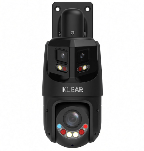 Klear 4MP IP 25x AIO Panoramic PTZ, Black 100m Hybrid (Colour+IR), SMD, Speaker, Siren, Strobe, Auto-tracking