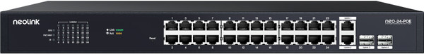 24 Port Gigabit POE Ethernet Switch 24 x 10/100/1000Mbps POE ports & 2 x SPF 2 x RJ45 Ports Uplinks, Level 2 Managed