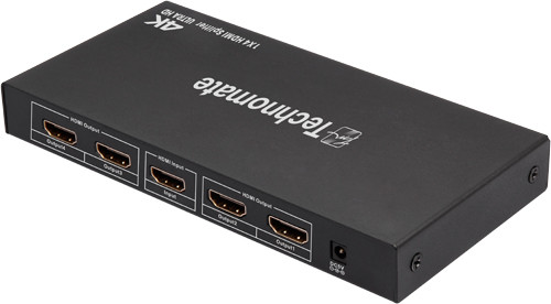 4 Port HDMI Splitter, Supports 4k2k Ultra HD, 1 Input to 4 Displays