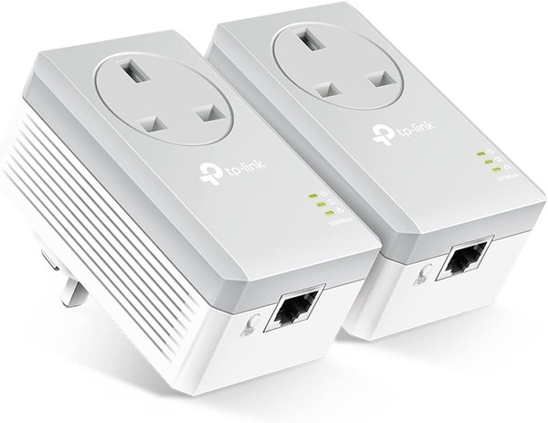 TL-PA4010PKIT TP-Link 600 Mbps 2-Port  Powerline Adapter Starter Kit, No Configuration Required, UK Plug