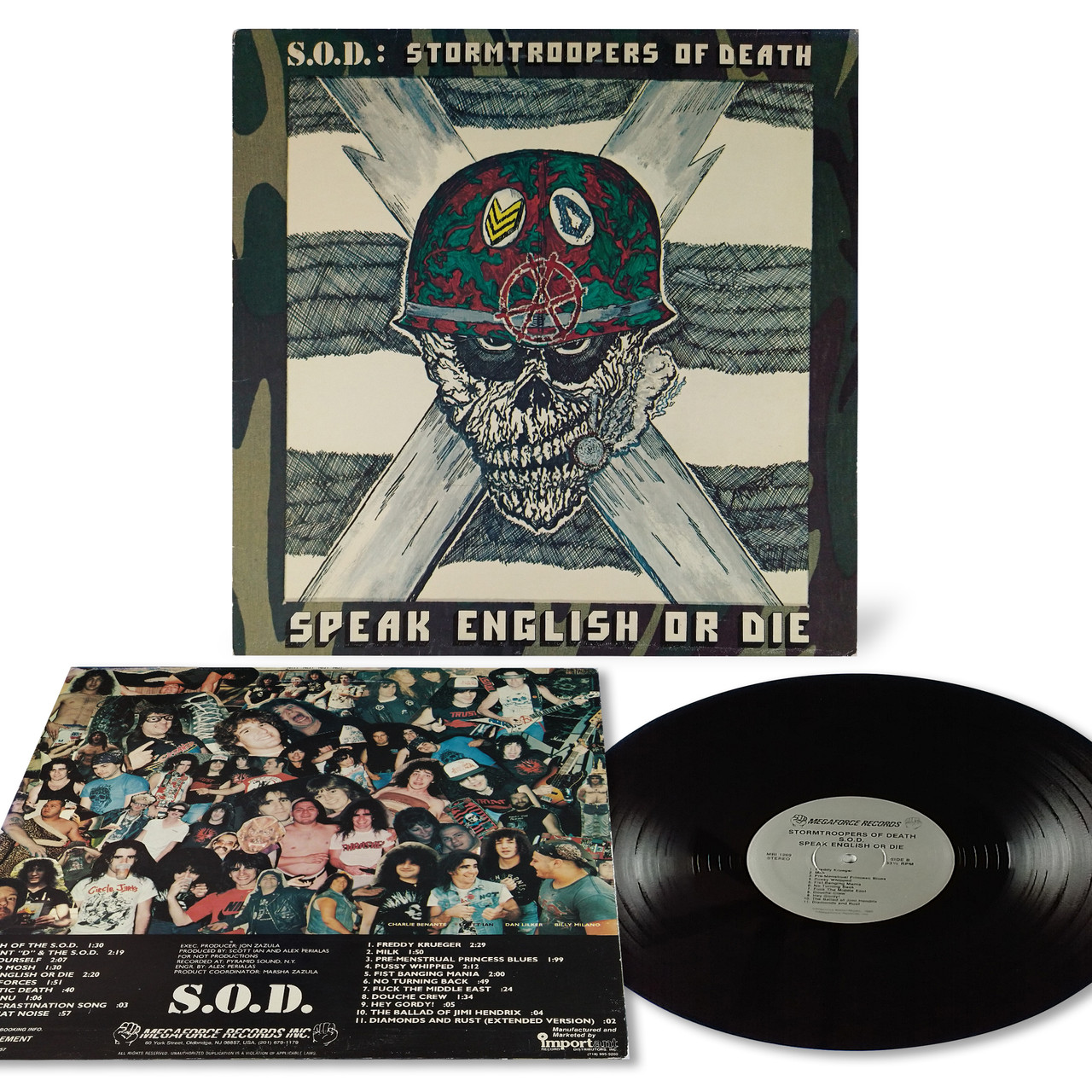 S.O.D. speak english or die LP SOD パッチ付き