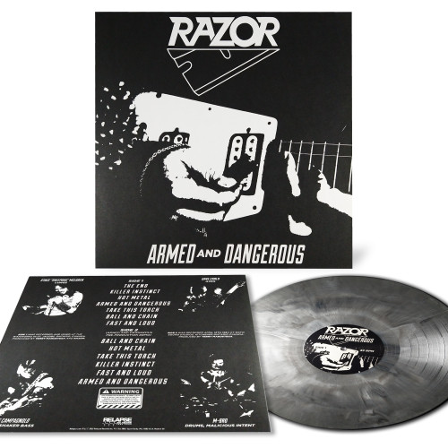 RAZOR "Armed and Dangerous" White and Black Galaxy Merge Vinyl LP, Canadian Speed Thrash Metal