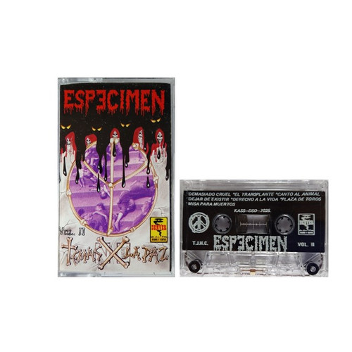 ESPECIMEN "Temas X La Paz", Cassette Tape, Mexican Hardcore Punk