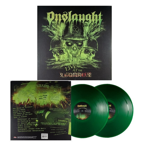 ONSLAUGHT "Live At The Slaughter House" Vinyl, Gatefold cover LPx2 Color Vinyl