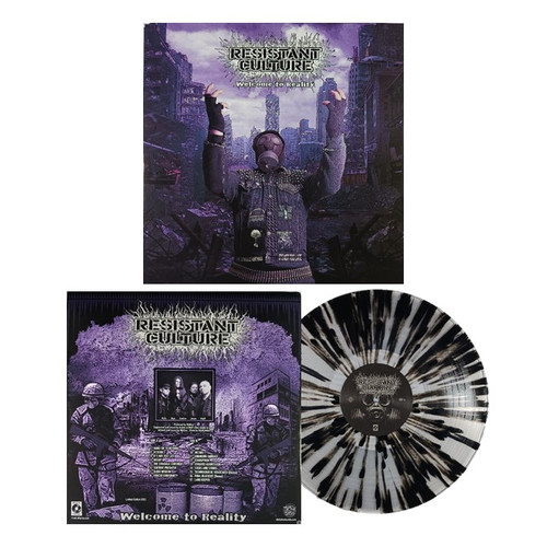 RESISTANT CULTURE, Welcome to Reality" Limited edition deluxe gatefold cover, clear with black splatter vinyl record LP