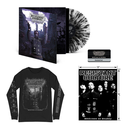 RESISTANT CULTURE "Welcome to Reality" Limited edition deluxe gatefold cover, clear with black splatter vinyl record LP merch kit