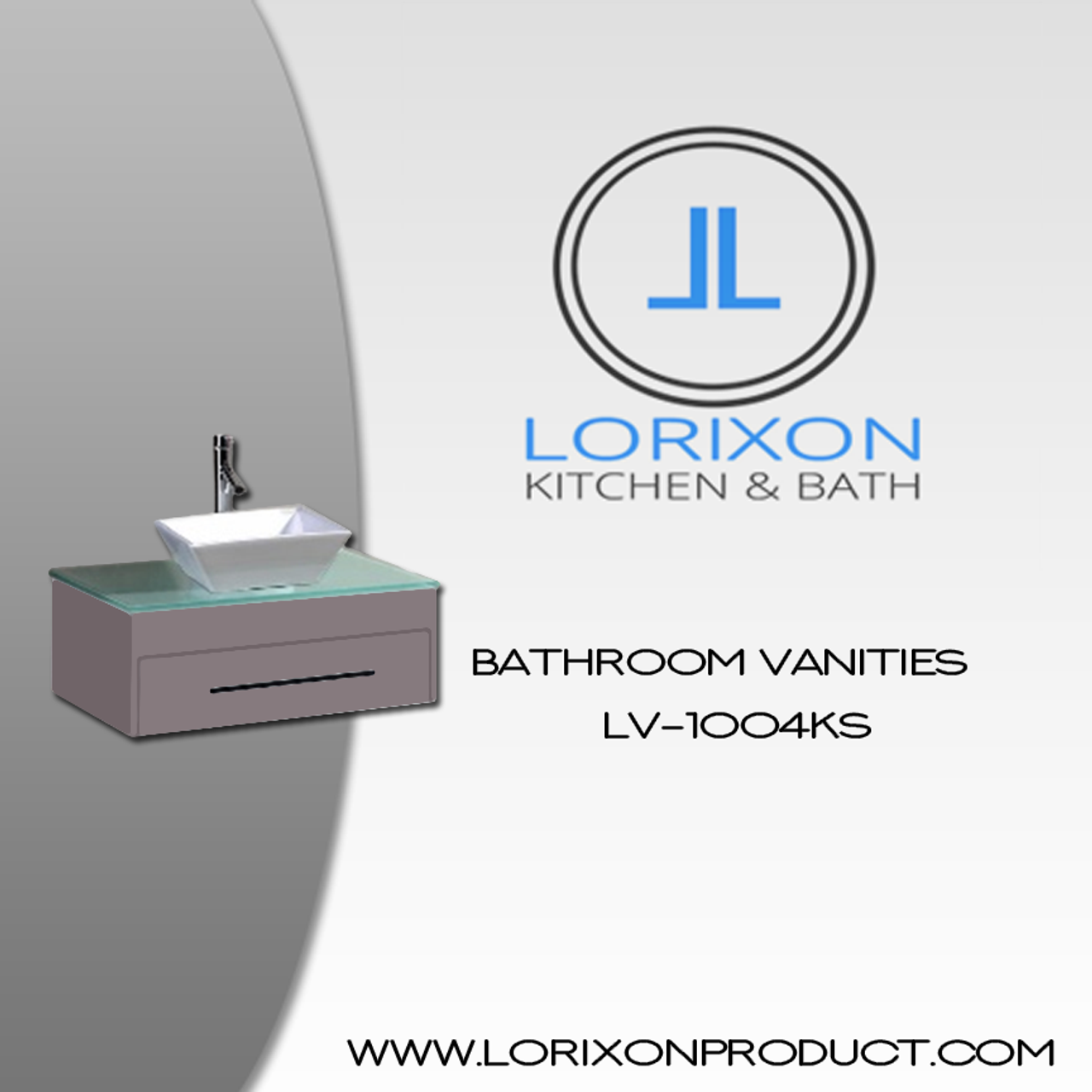 Lorixon LV-002RH Small Modern Bathroom Vanity Clear Tempered Glass Bowl  Handmade Sink Unique Pattern Wall Mount Floating Stainless Steel Pedestal  Combo Set - Lorixon Product