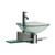 20" Wide Bathroom Vanity Furniture Clear Square Tempered Glass Bowl Vessel Sink LV-002