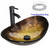 Lorixon Copper/Bronze Glass Vessel Oval Sink Faucet Pop Up Combo Set