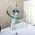 Chrome Glass Bathroom Basin Vessel Sink Faucet Waterfall Spout Taps