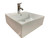 18" White Ceramic Square Vessel Above Counter Sink with overflow