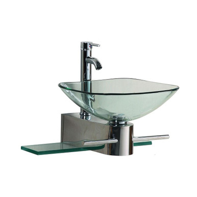 bathroom vanity furniture clear square tempered glass bowl