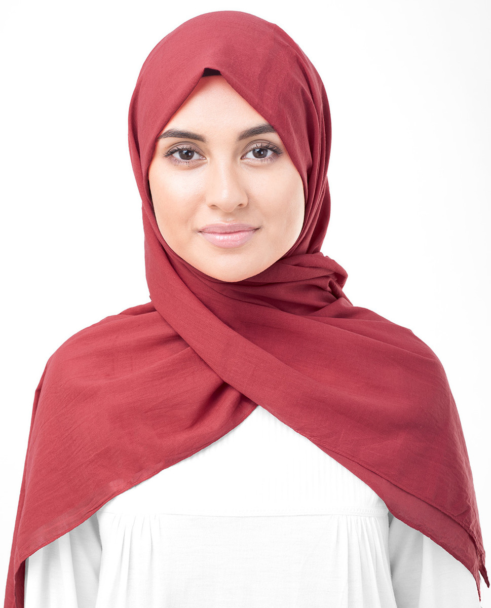 red voile scarf