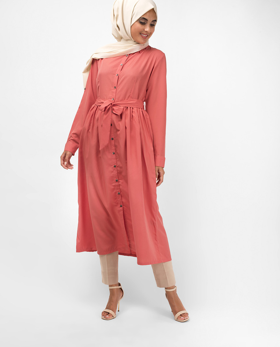 Satin Dusty Rose Muslim Engagement Dress 22080GK - Neva-style.com