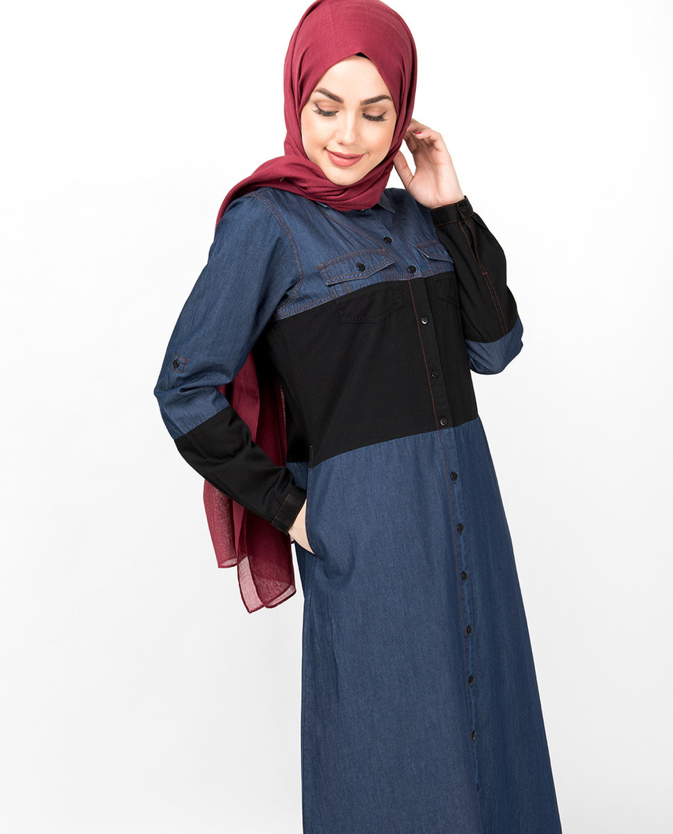 Navy Blue Abaya 9277-02 | Sefamerve