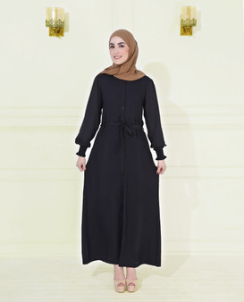 Smart Look Black Belted Jilbab