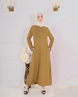 Olive Green Pintuck Abaya