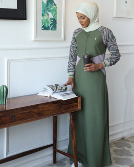 Ripe Olive Raised Collar Jilbab