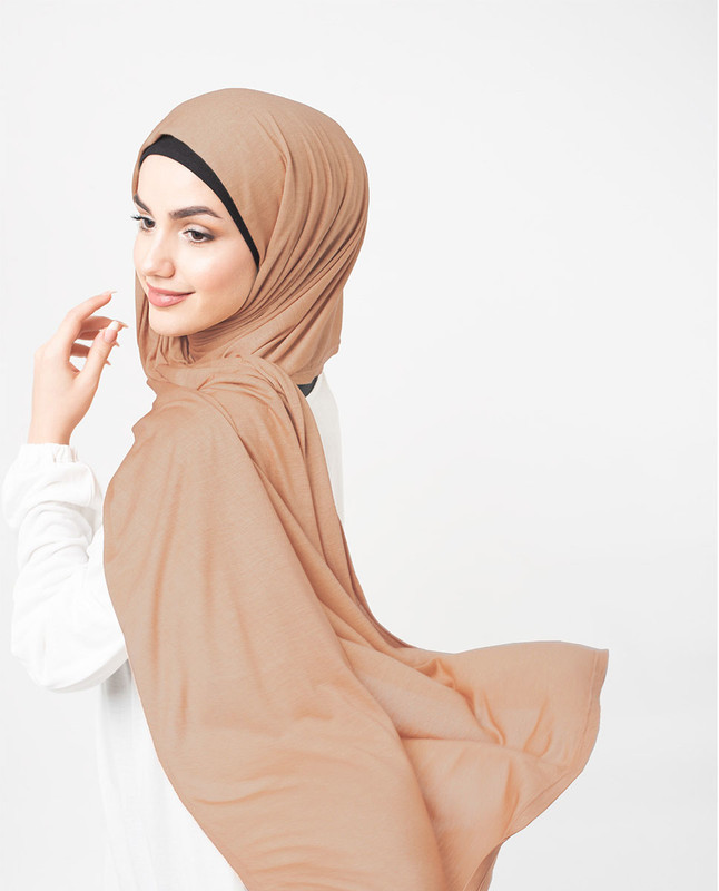 Macaroon Beige Viscose Jersey Scarf