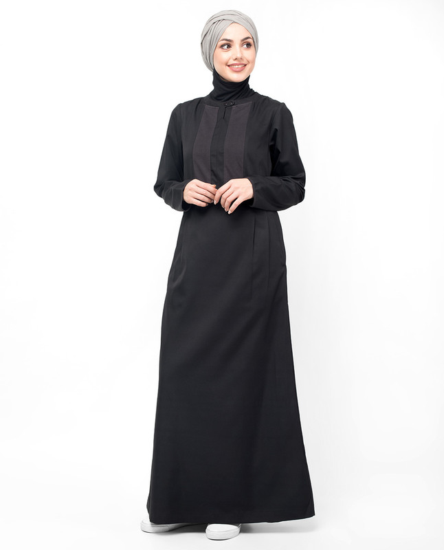 Double Pleat Skirt Black Abaya