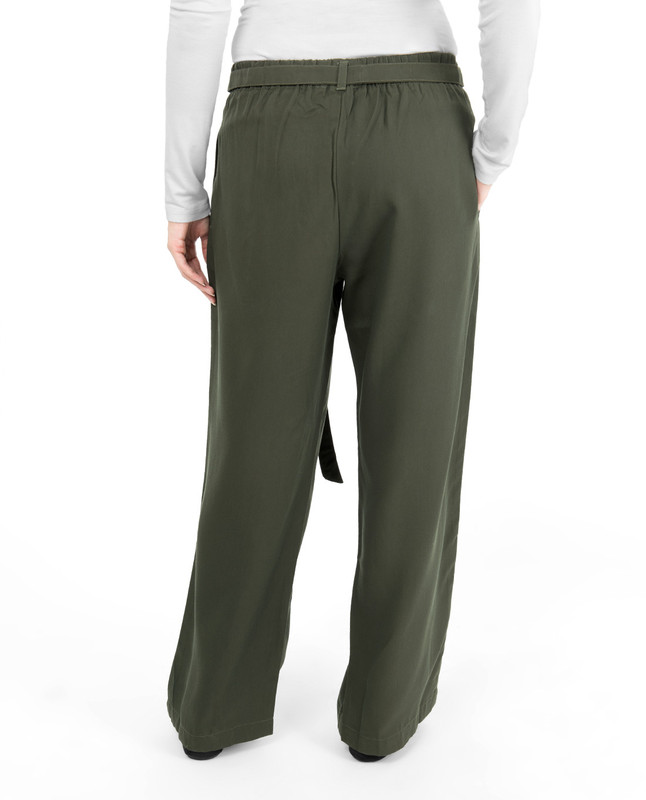 Military Green Inverted Double Pleat Trouser