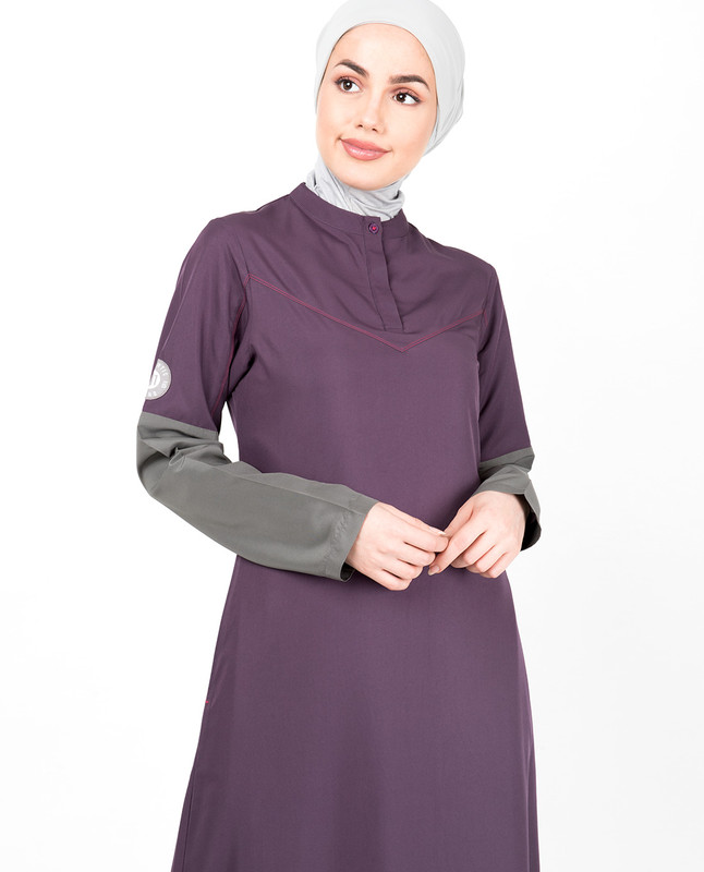 Purple Contrast Sleeve Jilbab