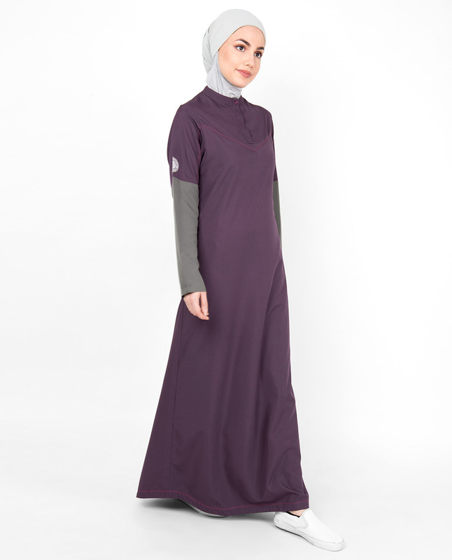 Purple Contrast Sleeve Jilbab