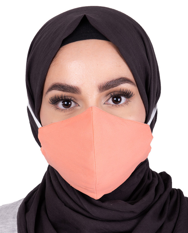 Pale Pink Hijab Friendly Toggle Fabric Mask