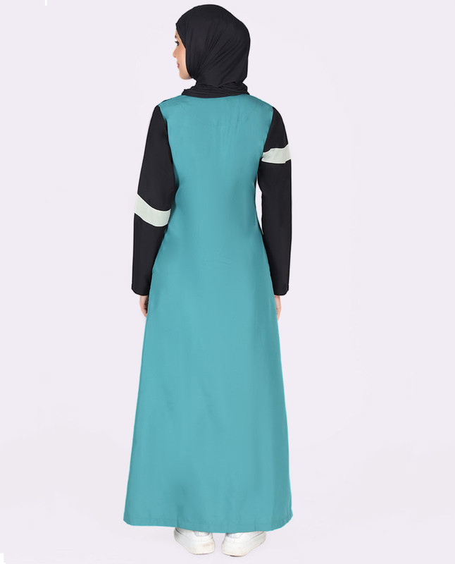 Blue And Black Diagonal Contrast Jilbab