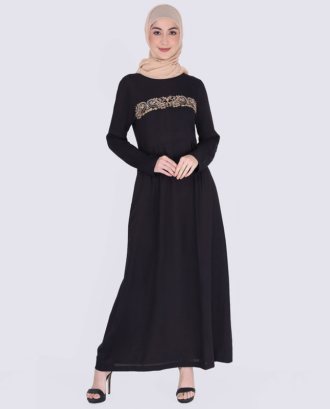 Black Elegance Embroidered Abaya
