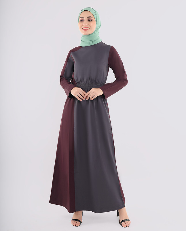 Plush Plum And Blue Jilbab