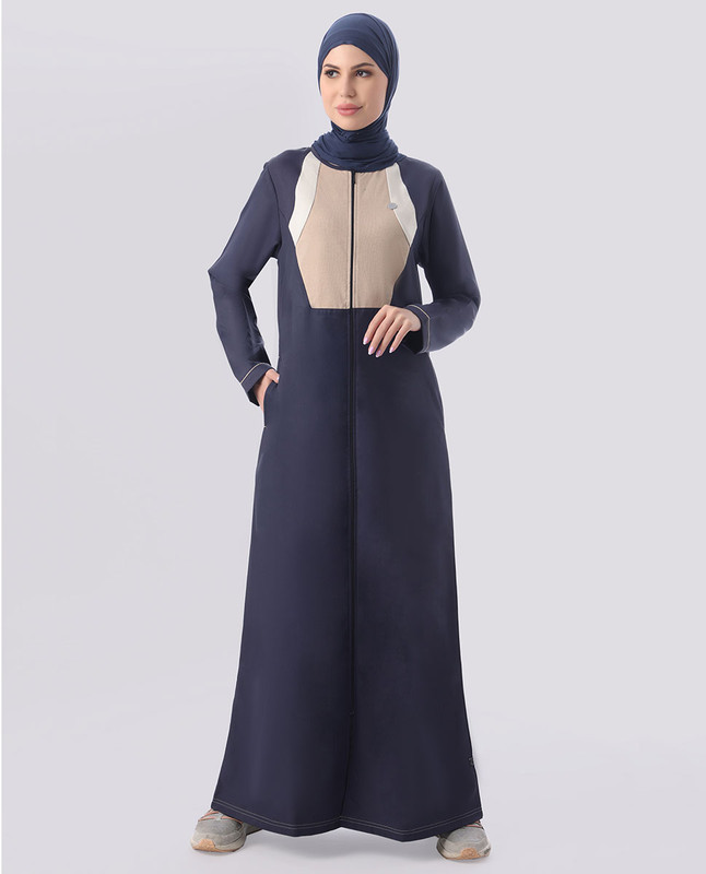 Midnight Blue Full Front Open Jilbab