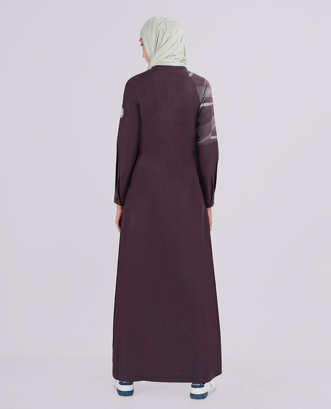 Shale Grey Printed Sleeves Jilbab