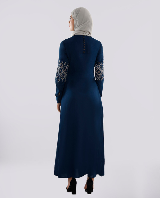 Empress Teal Embroidered Abaya